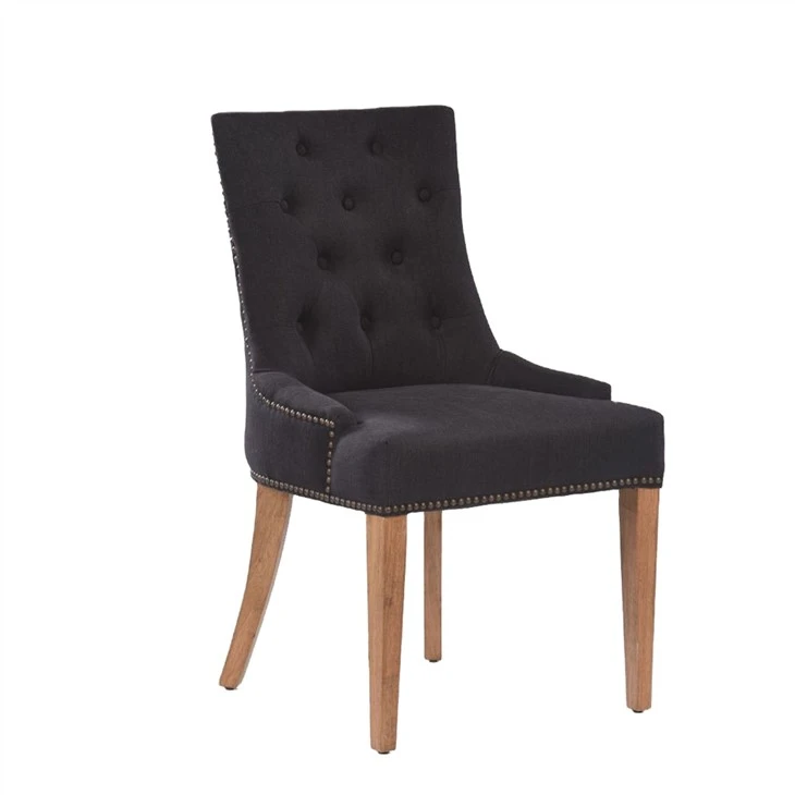 Hoge gestoffeerde eetkamerstoelen met rugleuning