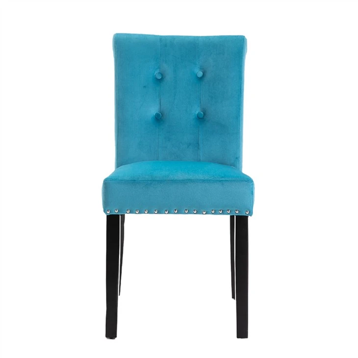 Comfortabele eetkamerstoel met fluwelen stoffen bekleding