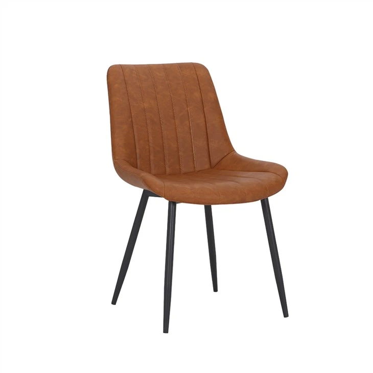 Ergonomische eetkamerstoel met vintage leer