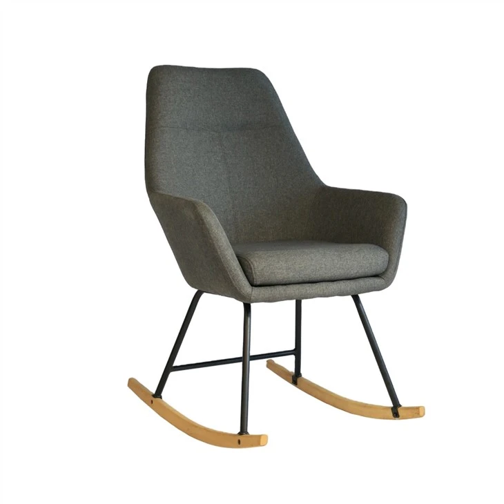 Stoffen schommelstoel Fauteuil Vrijetijdsstoel Metalen onderstel