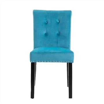 Comfortabele eetkamerstoel met fluwelen stoffen bekleding