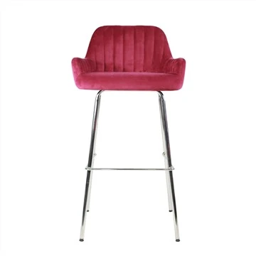 Moderne ergonomische metalen poten, stoffen bekleding, barstoel voor ontbijt