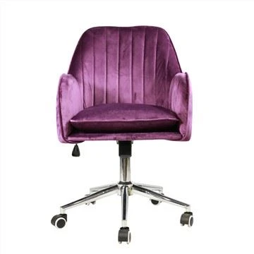 Draaibare thuisbureaustoel met fluwelen stoffen bekleding