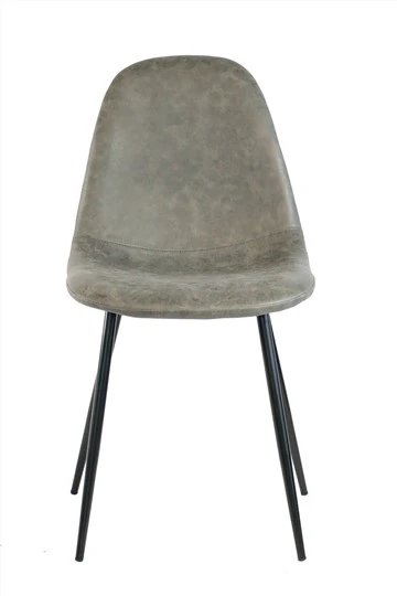 Donkergrijze kunstleren eetkamerstoelen