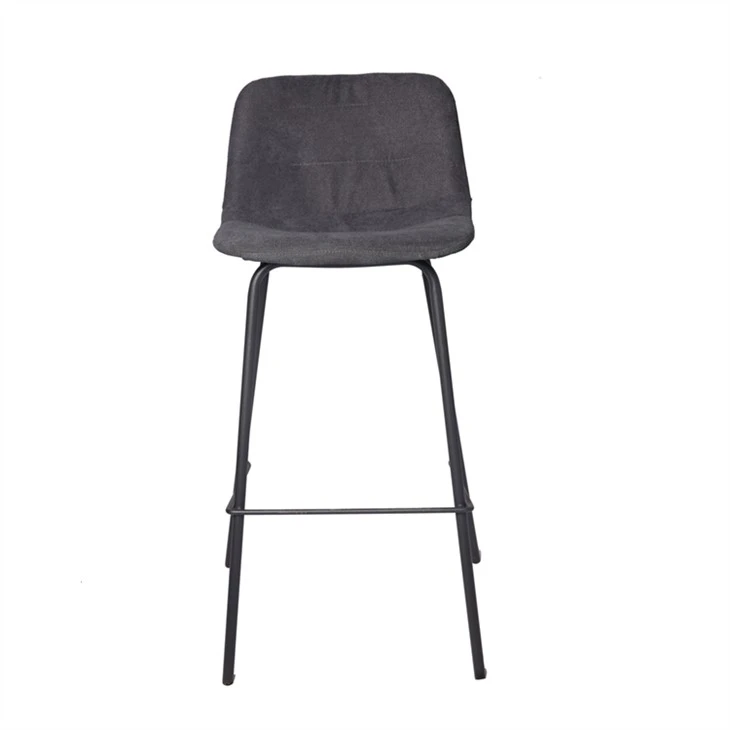 Barstoelen met hoge rugleuning, grijze stof