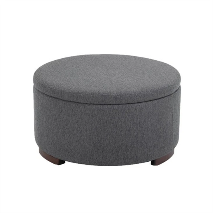 Comfort ronde Ottomaanse grijze stof