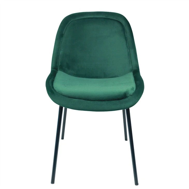 Moderne vintage smaragdgroene fluwelen eetkamerstoel