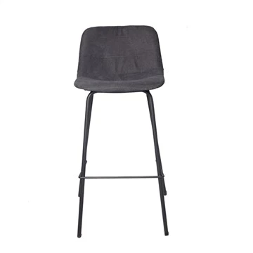 Barstoelen met hoge rugleuning, grijze stof