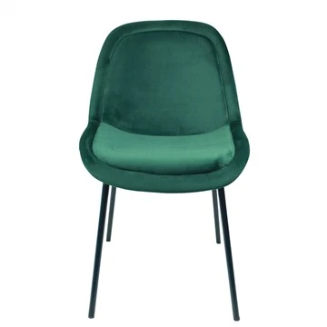 Moderne vintage smaragdgroene fluwelen eetkamerstoel
