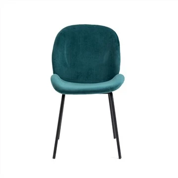 Fluwelen eetkamerstoelen met metalen poten