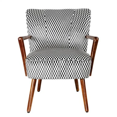 Accentstoel / vrijetijdsstoel / met stof beklede houten fauteuil