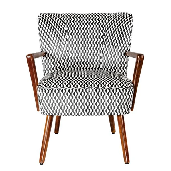 Accentstoel / vrijetijdsstoel / met stof beklede houten fauteuil